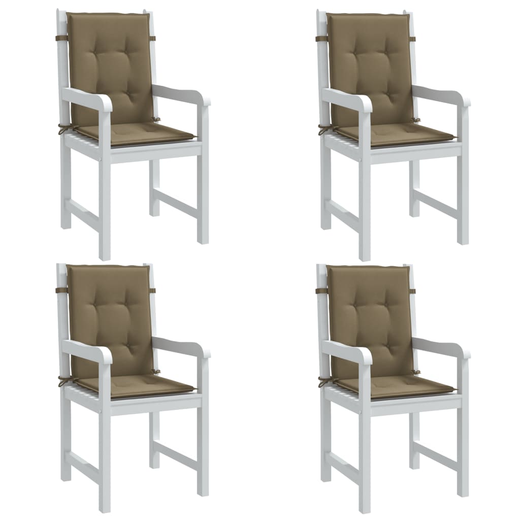 vidaXL Perne scaun cu spătar mic 4 buc. melanj taupe 100x50x4cm textil