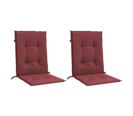 vidaXL Kėdės pagalvėlės, 2vnt., vyno raudonos, 100x50x4cm, audinys
