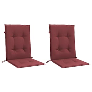 vidaXL Kėdės pagalvėlės, 2vnt., vyno raudonos, 100x50x4cm, audinys
