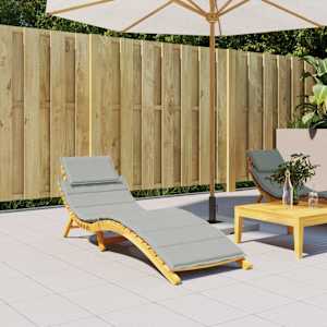 vidaXL Cuscino per Lettino Prendisole Grigio Chiaro M&eacute;lange 186x58x4cm