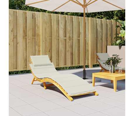 vidaXL Sun Lounger Cushion Melange cream 100% polyester Extra Long