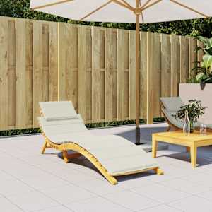 vidaXL Sun Lounger Cushion Melange cream 100% polyester Extra Long