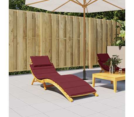 vidaXL p&auml;evitustooli padi, veinipunane, 186x58x4 cm, kangas