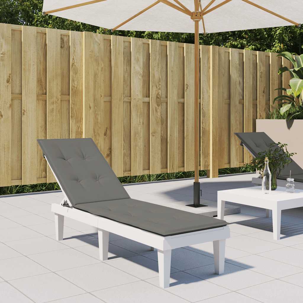 vidaXL Terrasstoelkussen (75+105) x 50 x 4 cm stof gemêleerd donkergrijs afbeelding
