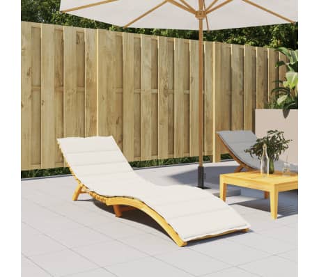 vidaXL Coussin de chaise longue cr&egrave;me m&eacute;lang&eacute; 200x50x4 cm tissu