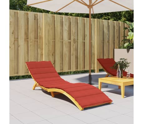 vidaXL Ligbedkussen 200x50x4 cm stof gem&ecirc;leerd rood