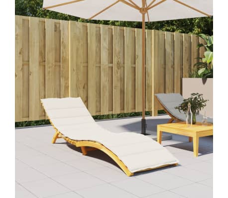 vidaXL Coussin de chaise longue cr&egrave;me m&eacute;lang&eacute; 200x70x4 cm tissu