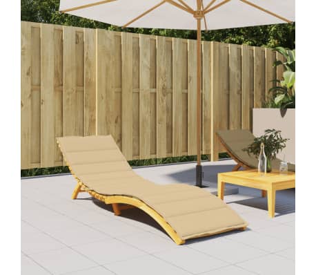 vidaXL Coussin de chaise longue beige m&eacute;lang&eacute; 200x70x4 cm tissu