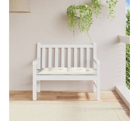 vidaXL Coussin de banc de jardin cr&egrave;me m&eacute;lang&eacute; 100x50x7 cm tissu