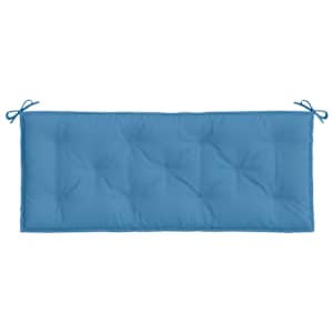 Poduška na zahradní lavici modrá melanž 120 x 50 x 7 cm textil - obrázek 4