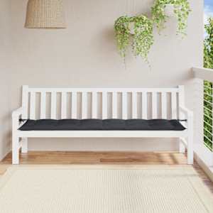 Poduška na zahradní lavici antracitová melanž 200x50x7cm textil - obrázek 3