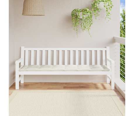 vidaXL Coussin de banc de jardin cr&egrave;me m&eacute;lang&eacute; 200x50x7 cm tissu