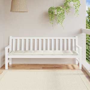 vidaXL Coussin de banc de jardin cr&egrave;me m&eacute;lang&eacute; 200x50x7 cm tissu