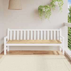 Poduška na zahradní lavici béžová melanž 200 x 50 x 7 cm textil - obrázek 3