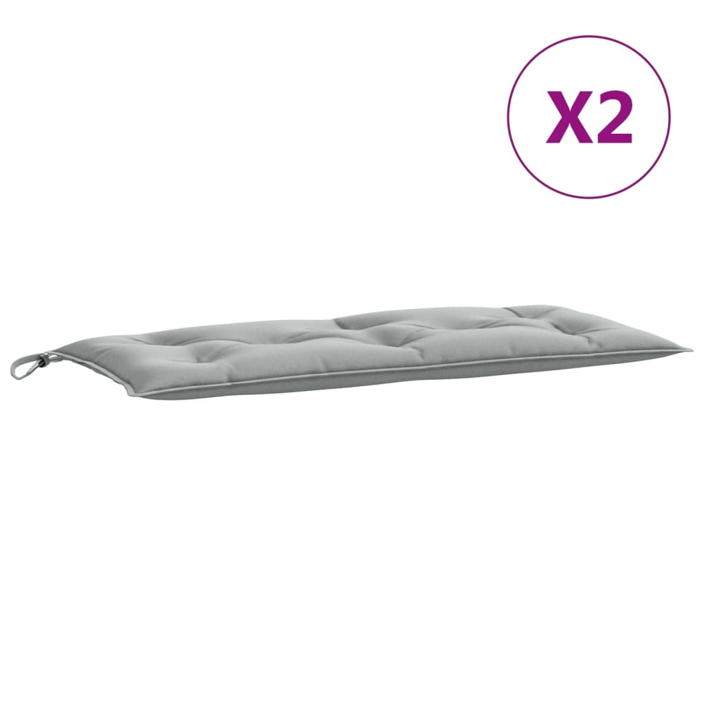 vidaXL Tuinbankkussens 2 st 100x50x7 cm stof gemêleerd lichtgrijs grijs, foto 4