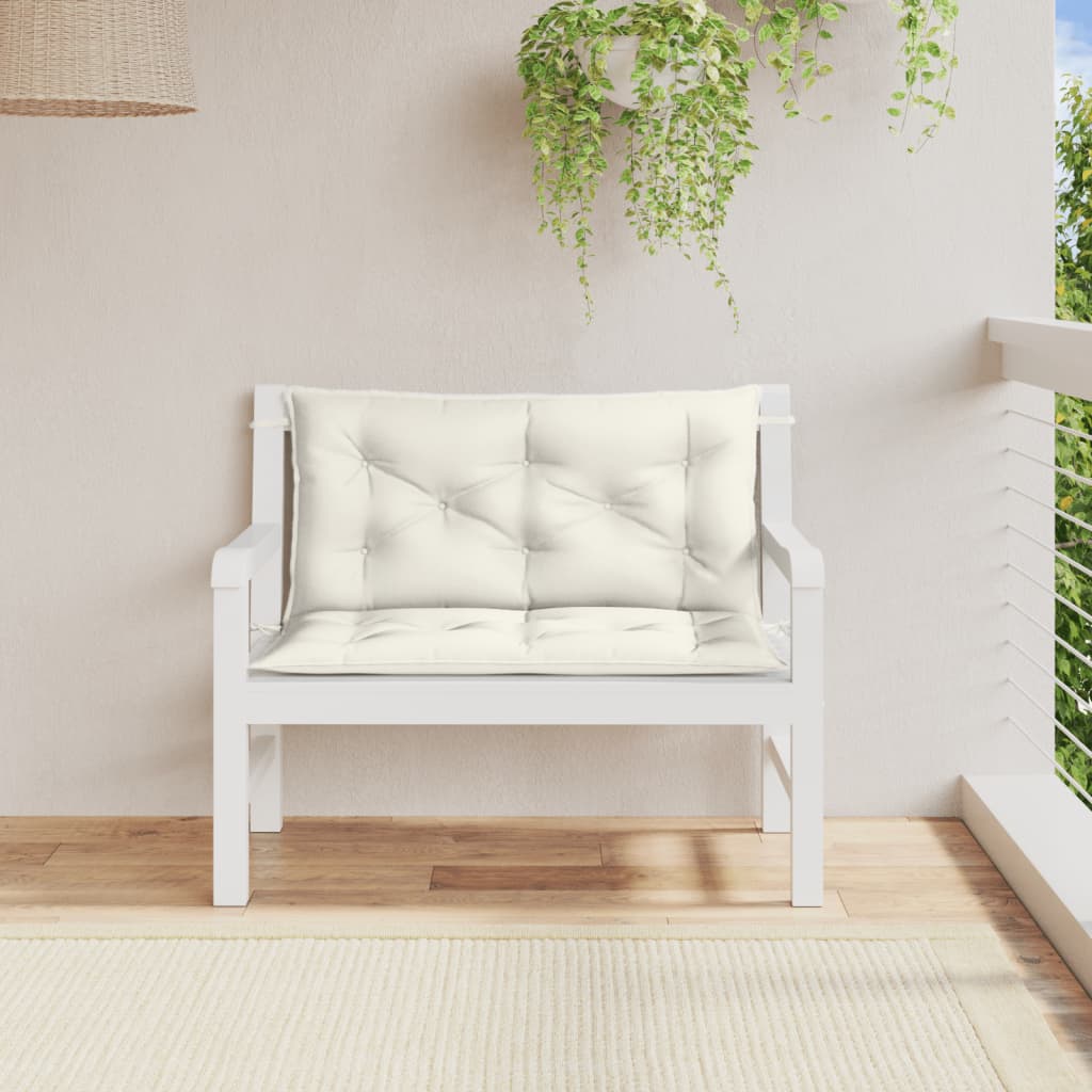 vidaXL Tuinbankkussens 2 st 100x50x7 cm stof gemêleerd crèmekleurig, foto 2
