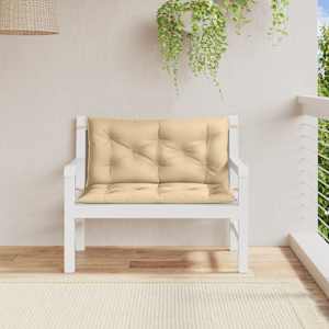 Podušky na zahradní lavici 2 ks béžová melanž 100x50x7cm textil - obrázek 3