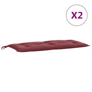 Podušky na zahradní lavici 2 ks vínová melanž 100x50x7cm textil - obrázek 4