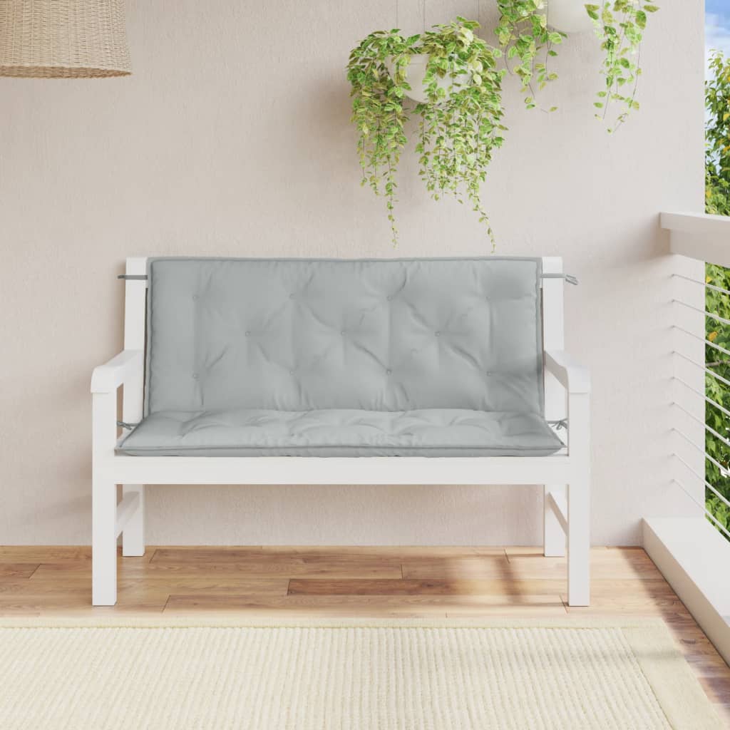 vidaXL Tuinbankkussens 2 st 120x50x7 cm stof gemêleerd lichtgrijs grijs, foto 2