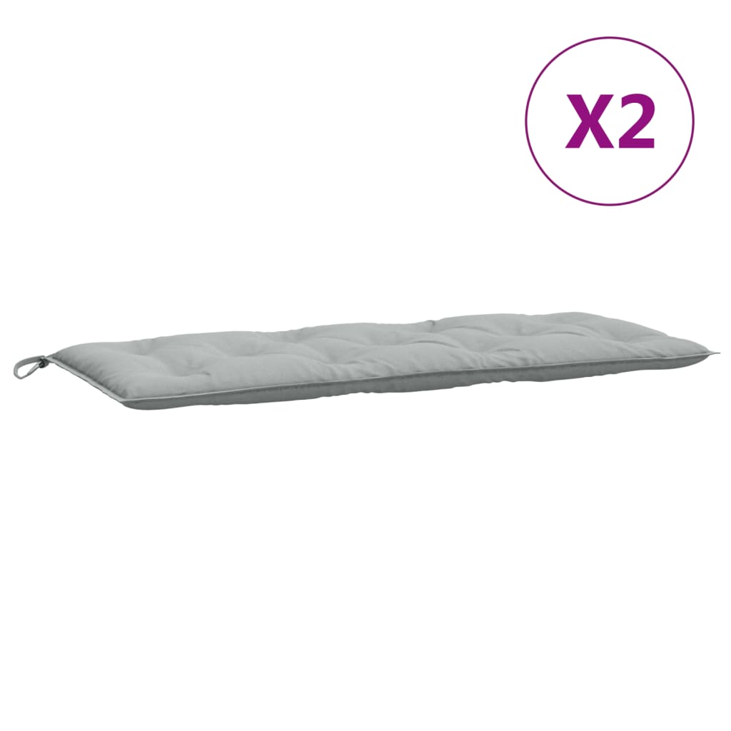 vidaXL Tuinbankkussens 2 st 120x50x7 cm stof gemêleerd lichtgrijs grijs, foto 4