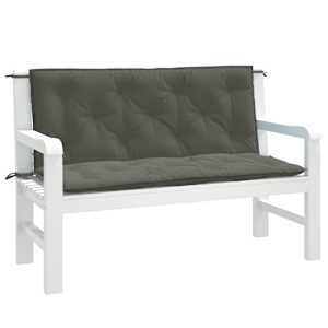 Blazina za vrtno klop 2 kos melanž tm. siva 120x50x7 cm blago