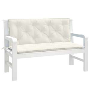 Blazina za vrtno klop 2 kosa melanž krem 120x50x7 cm blago