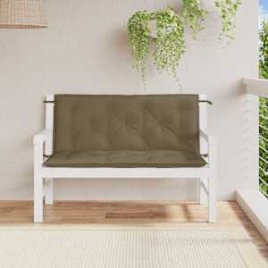 Podušky na zahradní lavici 2 ks taupe melanž 120x50x7 cm textil - obrázek 3