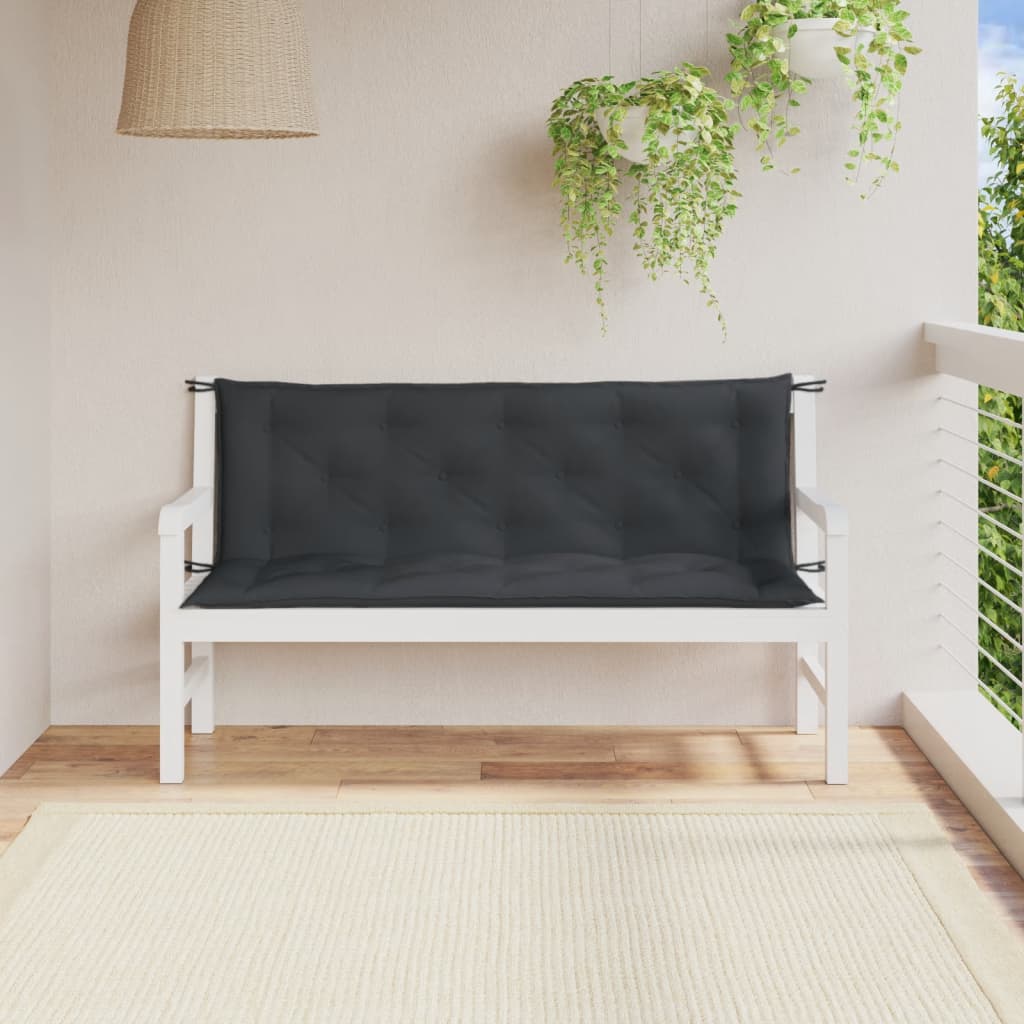 vidaXL Vankúše na záh. lavičku 2ks antracitová melanž 150x50x7cm látka