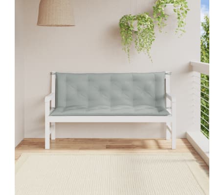 vidaXL Jastuci za vrtnu klupu 2 kom svjetlosivi 150x50x7 cm tkanine