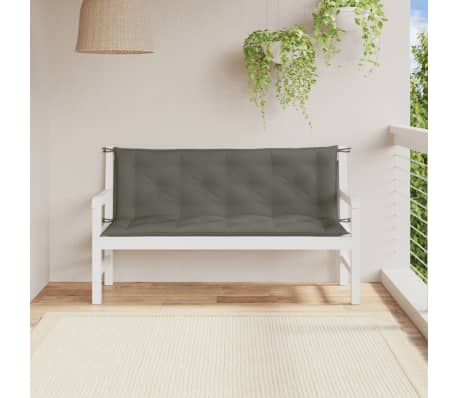 vidaXL dārza sola matrači, 2 gab., tumši pelēks, 150x50x7 cm, audums