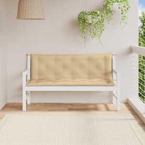 Podušky na zahradní lavici 2 ks béžová melanž 150x50x7cm textil - obrázek 3