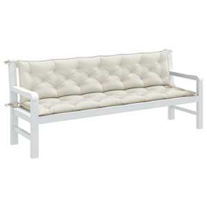 Blazina za vrtno klop 2 kosa melanž krem 200x50x7 cm blago