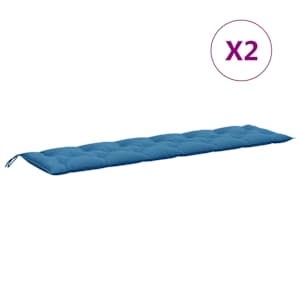 Podušky na zahradní lavici 2 ks modrá melanž 200x50x7 cm textil - obrázek 4