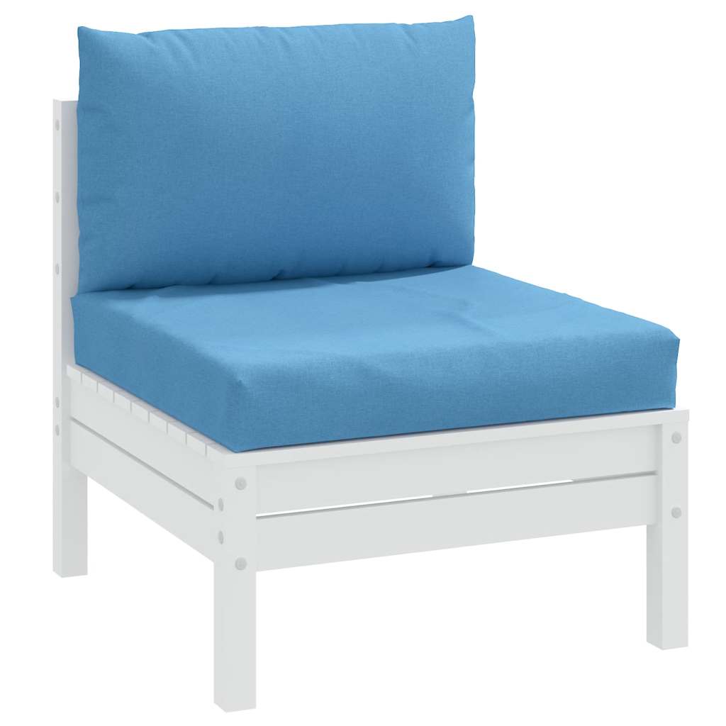 vidaXL Palettenkissen 2-tlg. Melange Blau Stoff