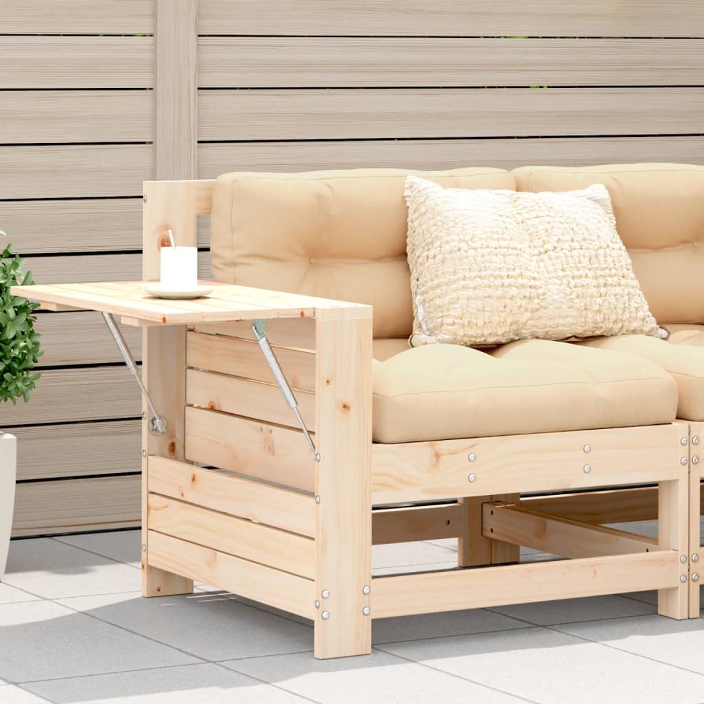 vidaXL Gartensofa mit Armlehne und Beistelltisch Massivholz Kiefer