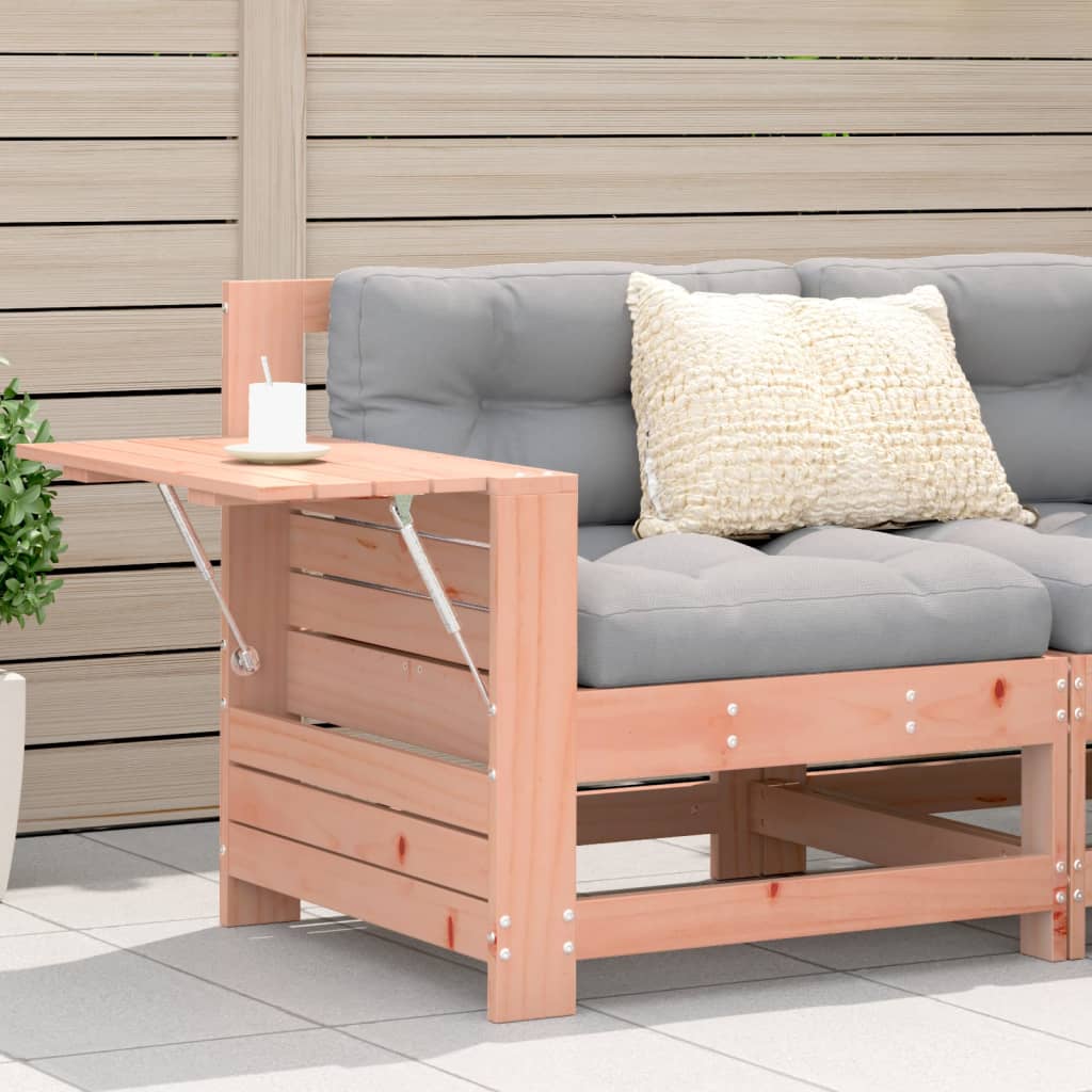 vidaXL Canapea cu cotieră de grădină, cu masă laterală, lemn douglas