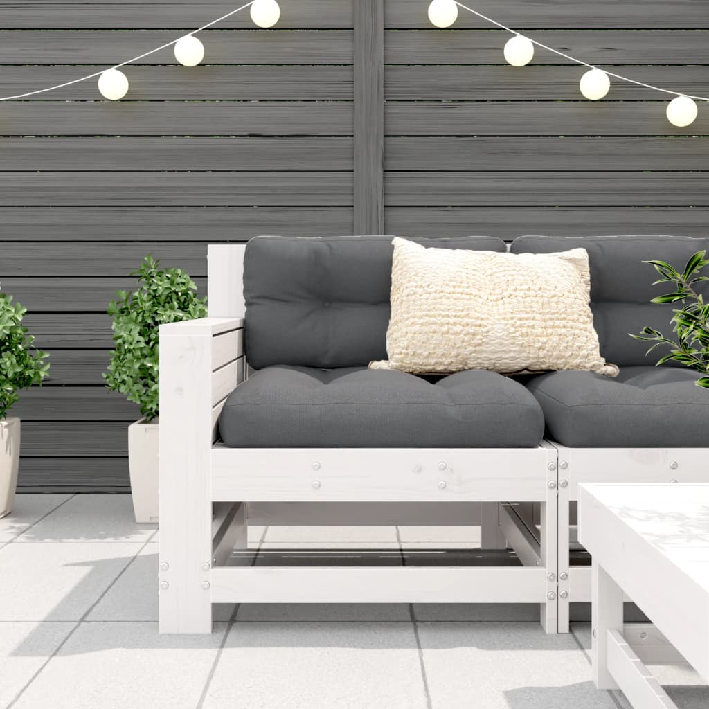 vidaXL Záhradná pohovka s opierkou ruky biela 69x62x70,5 cm borovica