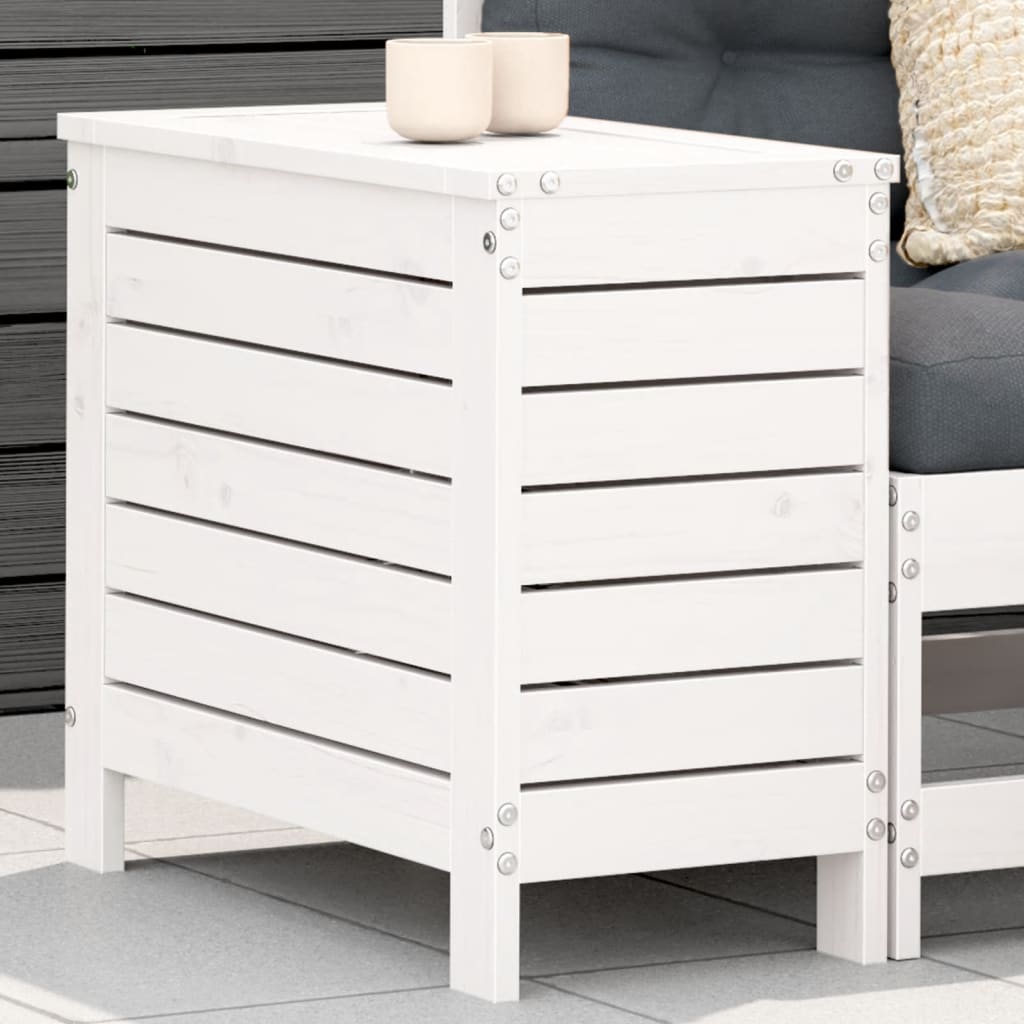 vidaXL Ulkorahi valkoinen 62x31,5x52 cm täysi mänty