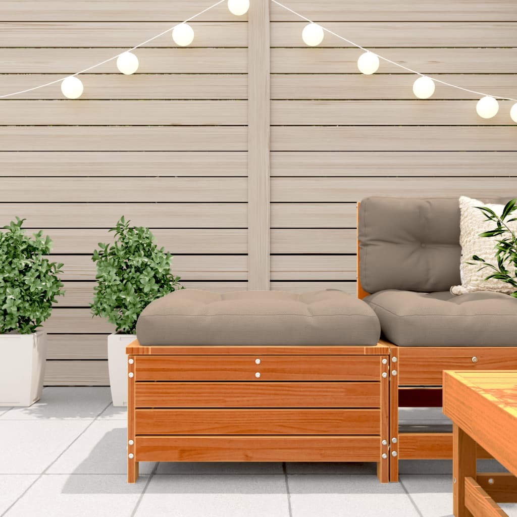 Thumbnail - vidaXL Gartenhocker Wachsbraun 62x63,5x32 cm Massivholz Kiefer