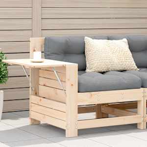 Vrtni kavč z blazino trdna borovina