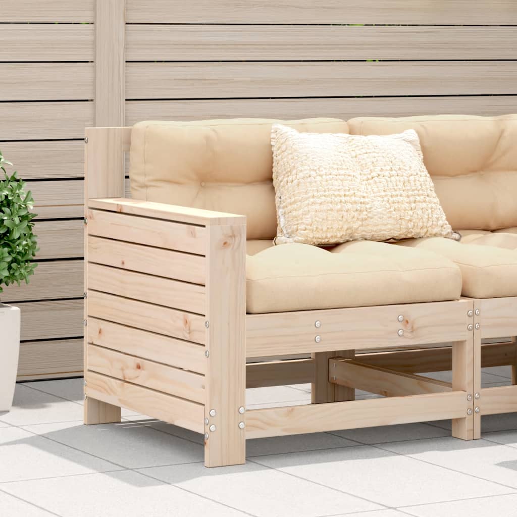 vidaXL Gartensofa mit Armlehne und Kissen Massivholz Kiefer