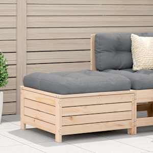 Vrtni stolček za noge z blazino trdna borovina