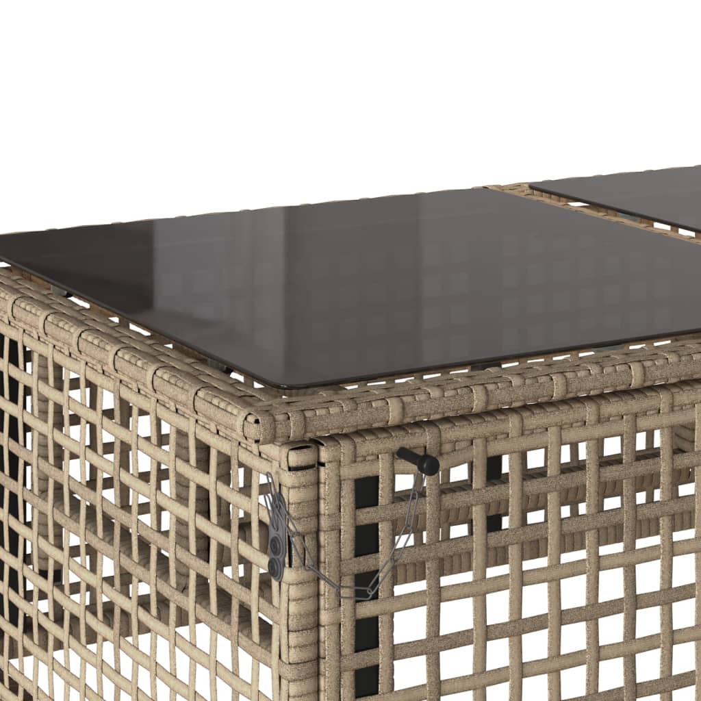 Vrtna sedežna garnitura 4-delna z blazinami poli ratan steklo - slika 13