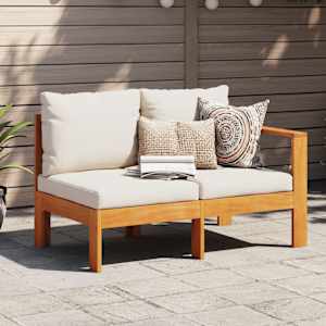 Vrtni kavč z 1 naslonom za roke dvosed trden akacijev les