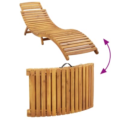 vidaXL Sun Lounger with Cushion Beige Solid Wood Acacia | vidaXL.com.au