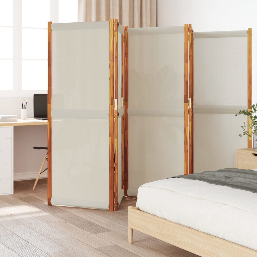 vidaXL 5-Panel Room Divider Light Grey 350×180 cm