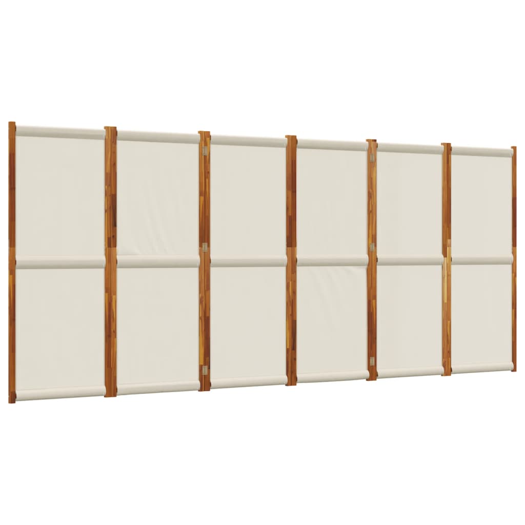 vidaXL 6dílný paraván světle šedý 420 x 180 cm
