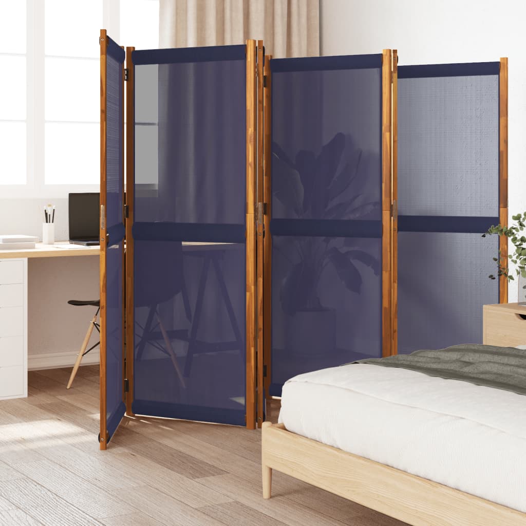 vidaXL 6-panels rumdeler 420 x 180 cm mørkeblå