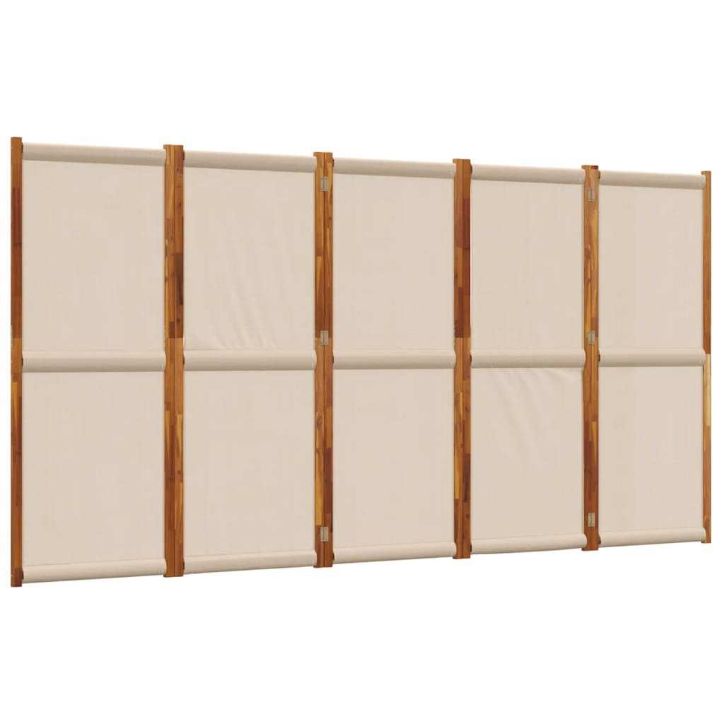 vidaXL 5dílný paraván taupe 350 x 180 cm