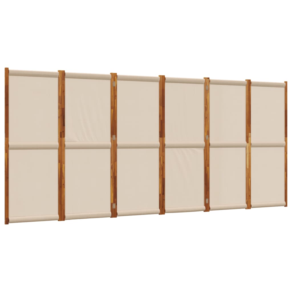 vidaXL 6dílný paraván taupe 420 x 180 cm